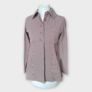 Vintage 90s Romeo Gigli Lightweight Striped Blazer Jacket Women’s 44 Red Chic